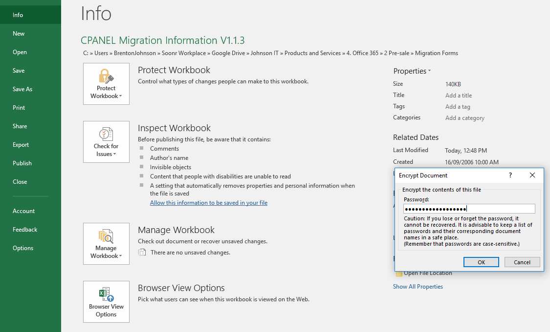 How To Password Protect An Excel Word And Office 2016 Document 